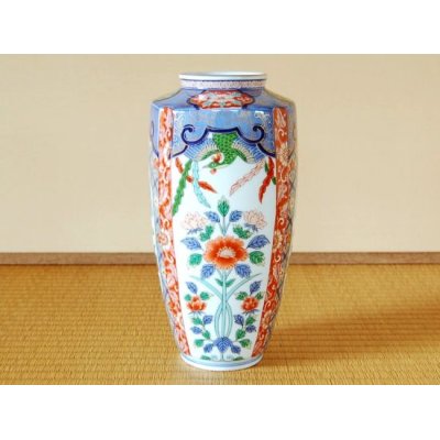 画像3: 古伊万里草花 角花瓶（木箱入）