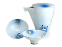 月とうさぎ 至福の半酒器セット（徳利×１ / 盃×２）