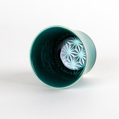 画像2: 麻の葉（緑）　ぐいのみ