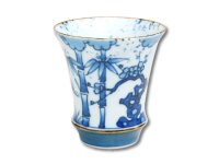 染付松竹梅（反り型）日本酒グラス SAKE GLASS