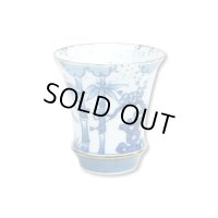 染付松竹梅（反り型）日本酒グラス SAKE GLASS