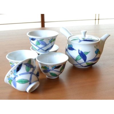 花紀行つゆ草 U急須茶器揃（化粧箱入）
