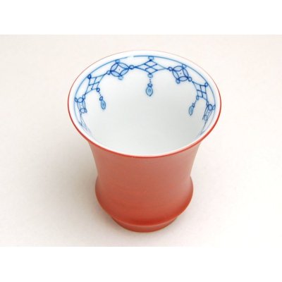 画像2: 朱巻瓔珞（反り型）日本酒グラス SAKE GLASS