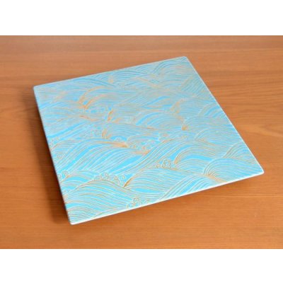 画像2: 錦荒磯（青彩） 正角盛皿