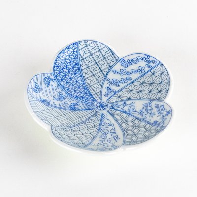 錦祥瑞（青）　梅小皿