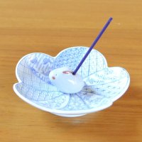 錦祥瑞（青）　お香立て（うさぎ）
