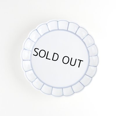 画像2: 染付ふちどり線 菊割５寸皿