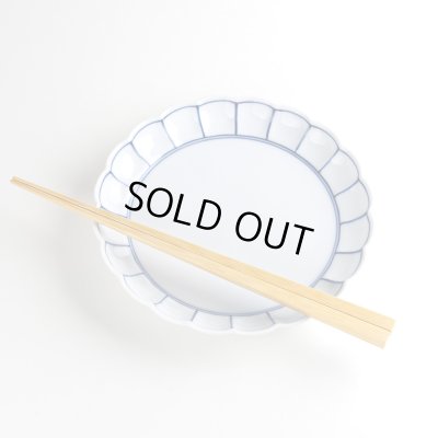 画像5: 染付ふちどり線 菊割５寸皿