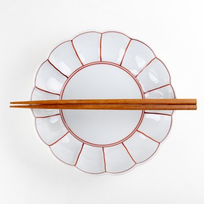 画像3: 赤絵ふちどり線 菊割平鉢