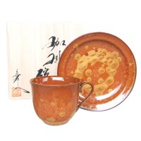 金花紋 コーヒー碗皿（木箱入）