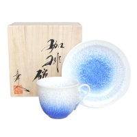 藍染水滴 コーヒー碗皿（木箱入）