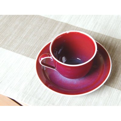 画像3: 内外辰砂 コーヒー碗皿（木箱入）