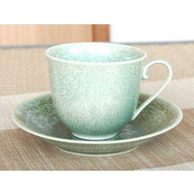 画像2: 鶯玉 コーヒー碗皿(木箱入)