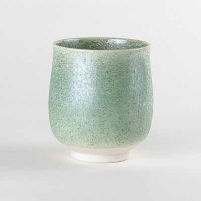 画像2: うぐいす釉 （小）湯呑（馬場真右エ門窯/木箱付）