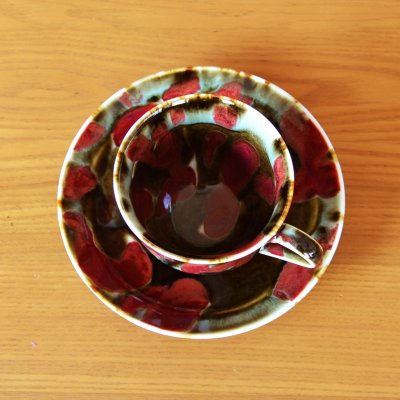 画像4: 夢 コーヒー碗皿 真右エ門窯 二代真右衛門 馬場九洲夫 作