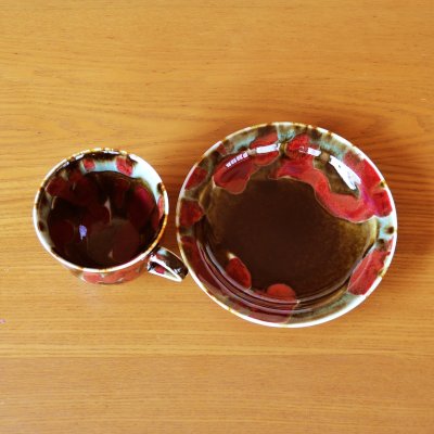 画像5: 夢 コーヒー碗皿 真右エ門窯 二代真右衛門 馬場九洲夫 作