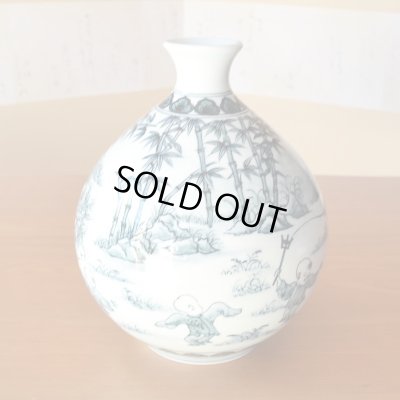 画像3: 染付唐子絵 花瓶 真右衛門窯 初代 真右衛門 作