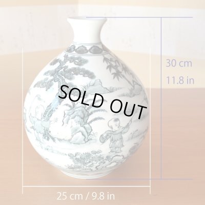 画像6: 染付唐子絵 花瓶 真右衛門窯 初代 真右衛門 作