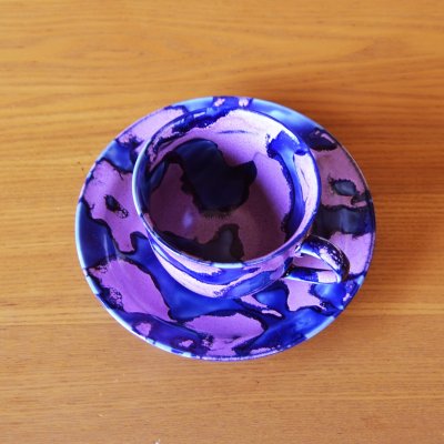 画像4: 流櫻 コーヒー碗皿 真右エ門窯 二代真右衛門 馬場九洲夫 作