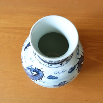 画像5: 染付龍 花瓶 真右エ門窯 初代 真右衛門 作