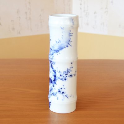 画像3: 染付花絵 竹筒花瓶 真右エ門窯 初代 真右衛門 作
