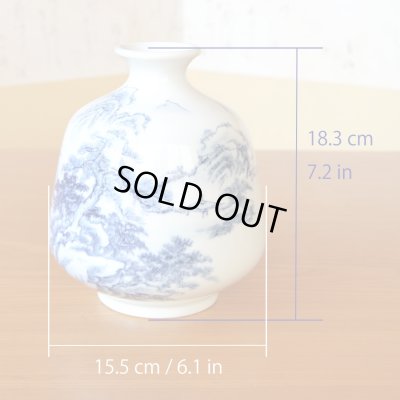 画像7: 染付山水 花瓶 真右エ門窯 初代 真右衛門 作