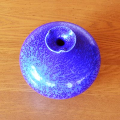 画像3: 瑠璃 丸花瓶 花瓶 真右エ門窯 作
