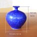 画像5: 瑠璃 丸花瓶 花瓶 真右エ門窯 作 (5)