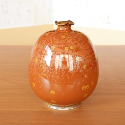 画像2: 金花紋 花瓶 真右エ門窯 作