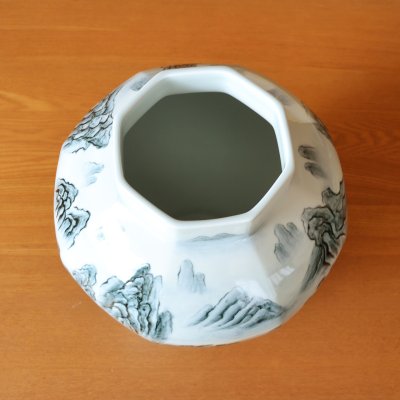 画像4: 大作 古代山水 面取り大花瓶 真右エ門窯 初代 真右衛門 作