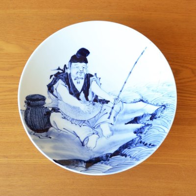 画像2: 染付 大黒様 絵皿 真右エ門窯 初代真右衛門 作