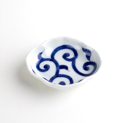 染付唐草 木甲小皿