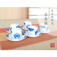 さくら草 （５客）茶托付煎茶 （化粧箱入）