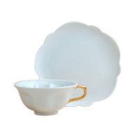 白磁（金ハンドル） 桜ティーカップ碗皿