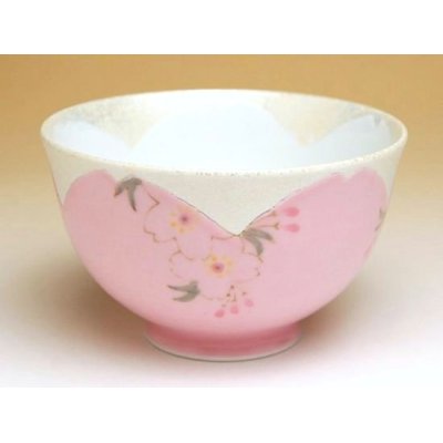 【名入れ・名前入り】華の舞（ピンク）　茶碗