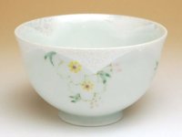 華の舞（薄緑） 茶碗