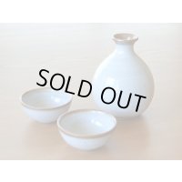 唐津粉引 日本酒 半酒器セット