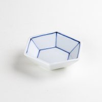 線（青） 亀甲豆鉢