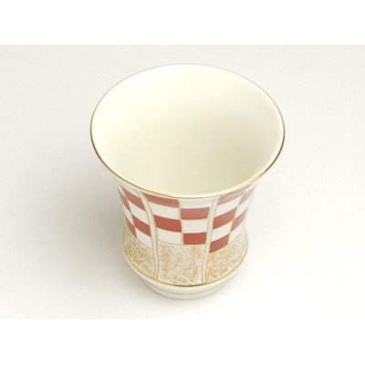 画像2: 祝い市松・赤（反り型）日本酒グラス SAKE GLASS