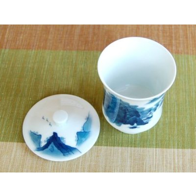 画像2: 【名入れ・名前入り】鍋島山水（大）蓋付湯呑
