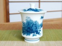 鍋島内外山水（大）蓋付湯呑