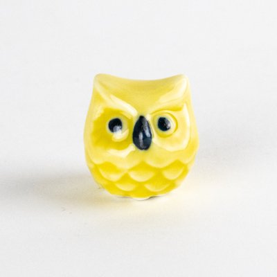 ミニふくろう（黄）　置物