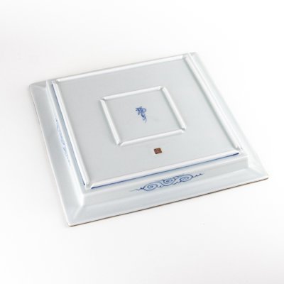 画像4: 古染丸繋ぎ紋　正角盛皿