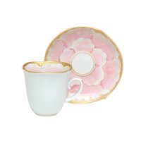 金濃ピンク牡丹 デミタス碗皿