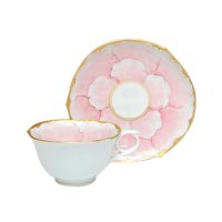 金濃ピンク牡丹 コーヒー碗皿