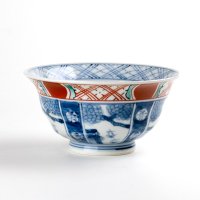 染錦寿紋割山水 茶碗