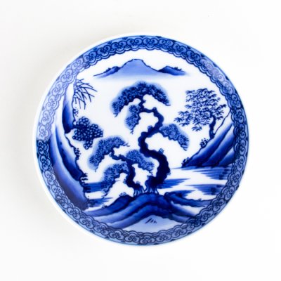 山水　５寸平皿