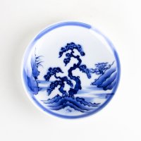 山水　４寸平皿