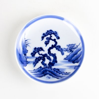 山水　４寸平皿