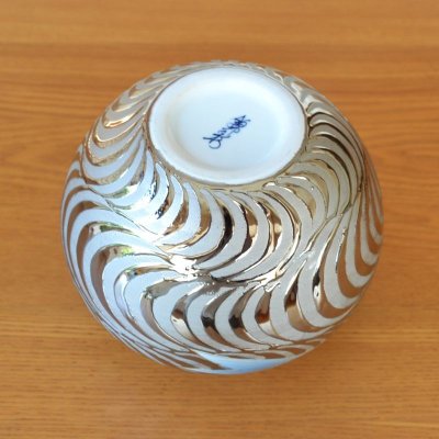 画像5: プラチナ流水 鯉絵 小花瓶 藤井錦彩 作